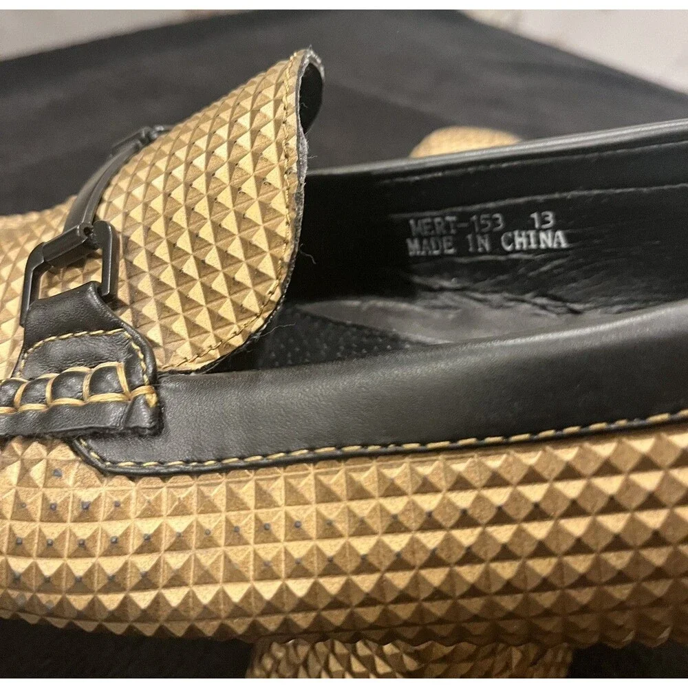 Amali VERF-153 Men’s Size 13 Copper Black Driving Moccasin Loafers Horsebit